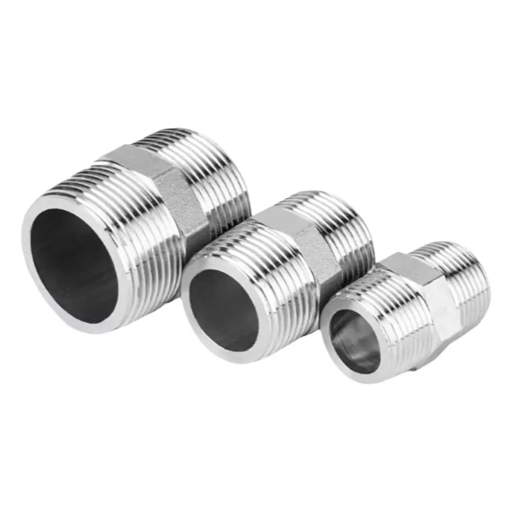 304 Stainless Steel Pipe Fitting Connector 1/8 1/4 3/8 1/2 3/4 1