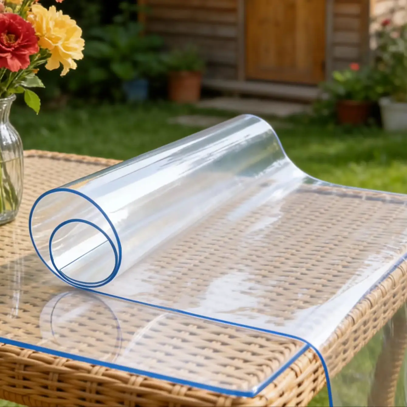 Transparent PVC Soft Tablecloth Waterproof Oil-Proof High Temperature Resistant Easy To Clean Cuttable Protective Cover For Dini