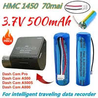 New 3.7V 500mAh Li-ion Battery for 70mai Smart Dash Cam Pro Midrive D02 HMC-1450 Replacement Batterie 3 Wire Plug 14x50mm Tools