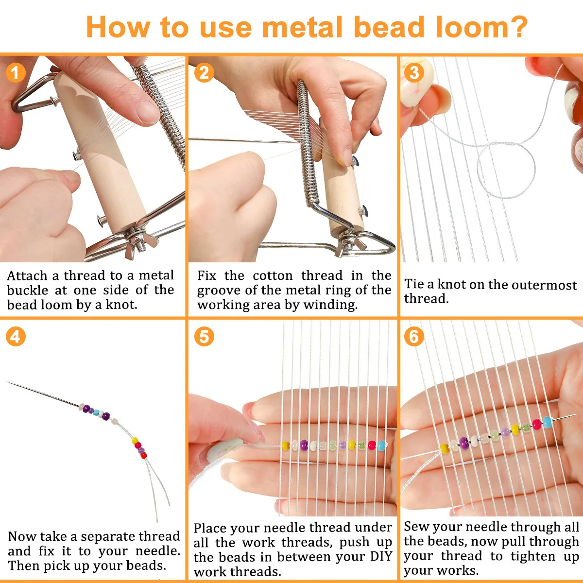 Bead Loom Kit 24000 Pc 48 Color 2mm Glass Seed Beads Includes Metal Frame Threads Clasps Hooks Bracelet Earring Necklace Making