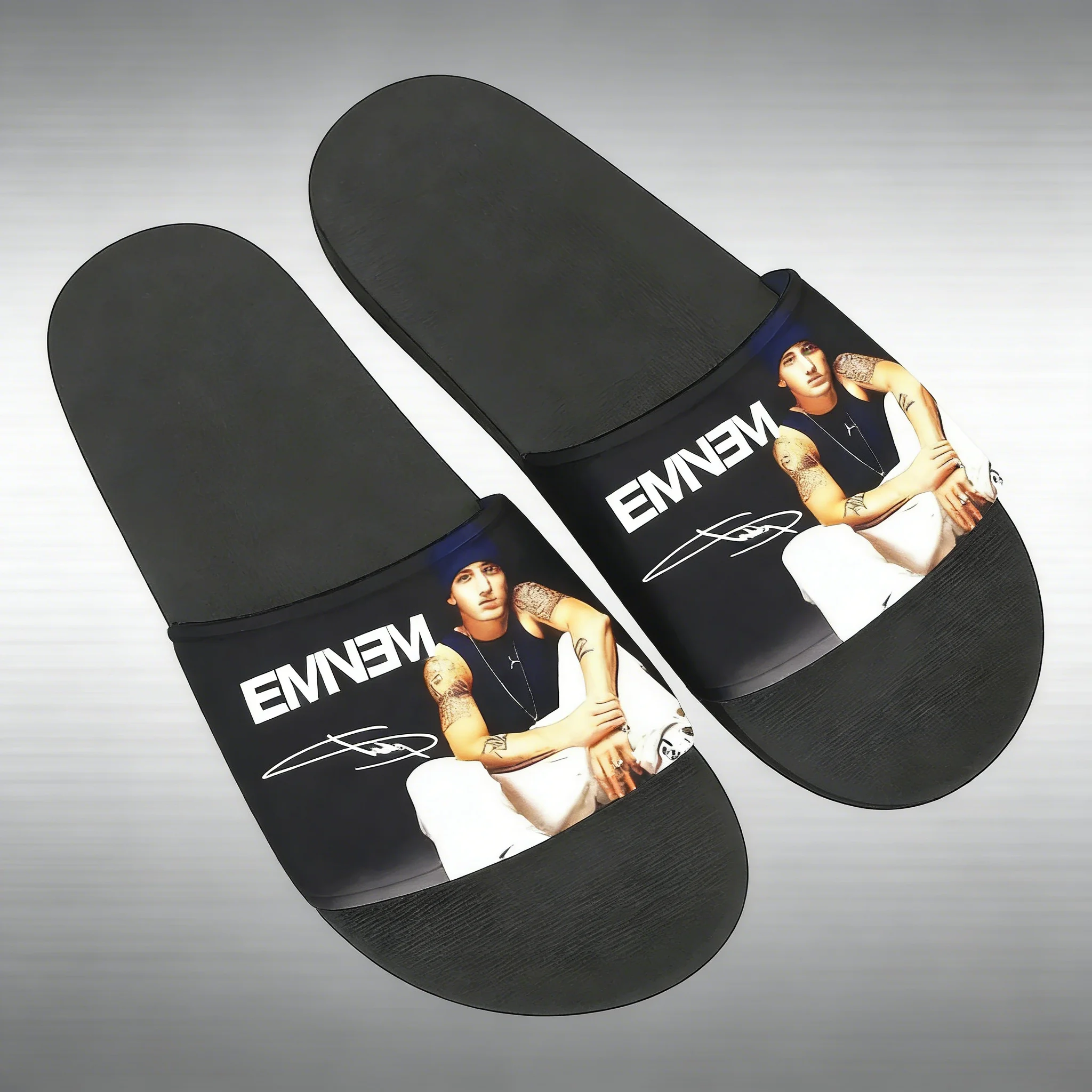 

Customizable Eminem Retro Casual Business Slippers for Men Women Non Slip Beach Pool Outdoor Summer Sandals