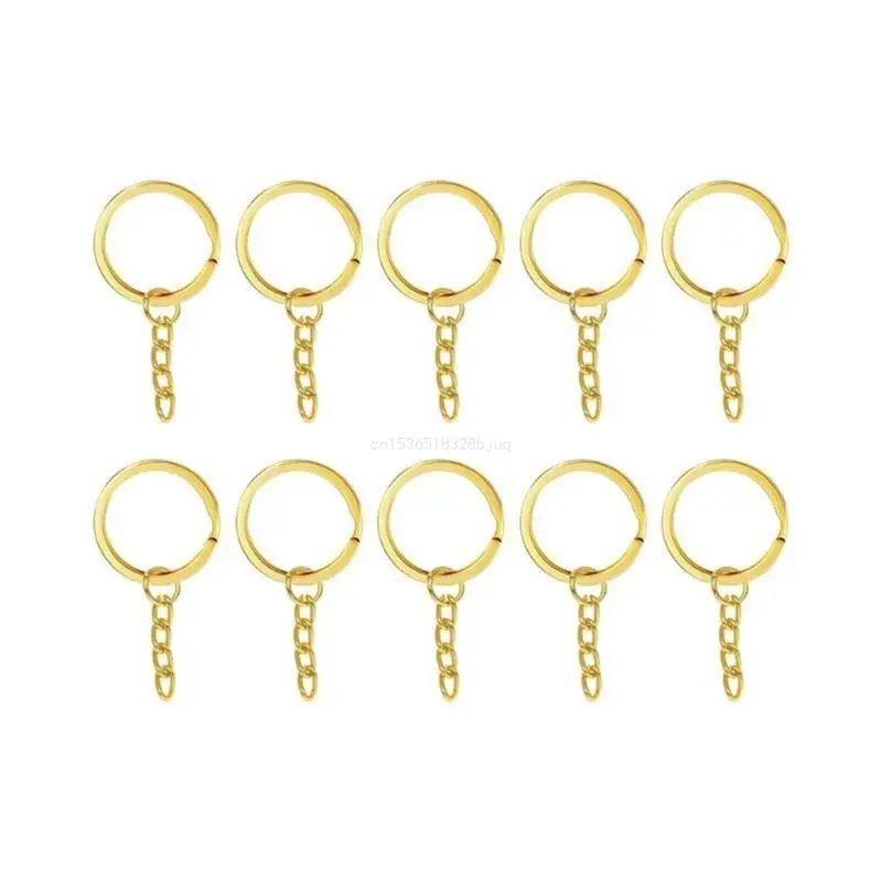 220Pcs Key Chain Rings Silver Gold Keyrings Chain Link Open Jump Rings Screw Eye Pins Metal Bulk Split Key Rings Dropship