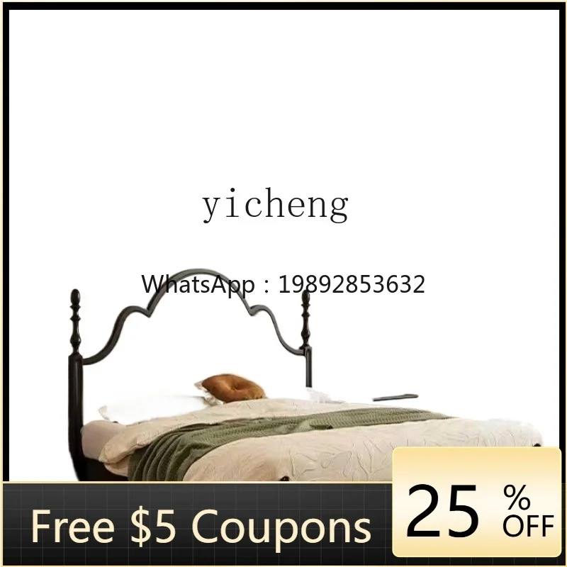 

ZZXL retro solid wood bed medieval simple modern soft bag premium double bed