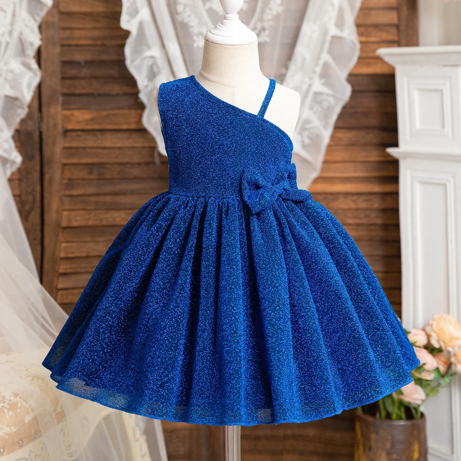 Luxury Party Dress for Girl 2024 Summer Children\'s Dresses 3-8Y Kid Birthday Prom Toddler Baptism Gown Flower Bridesmaid Dresses