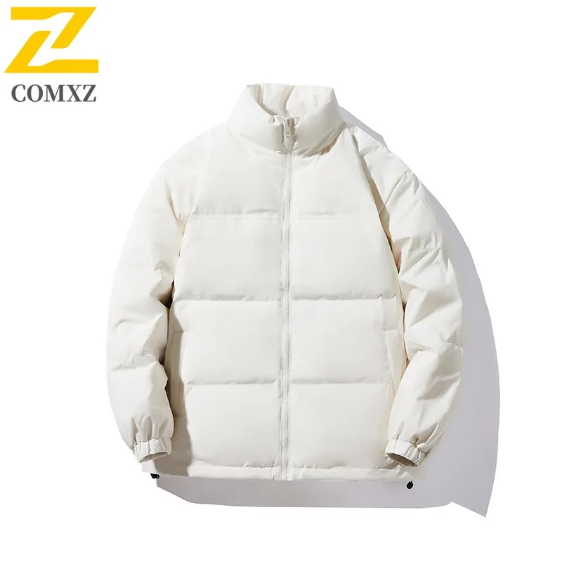 COMXZ Men Padded Jacket Warm Comfortable Stand Collar Snow Travel Windproof Loose Ski Bread Jacket Fashion Street Winter Jacket