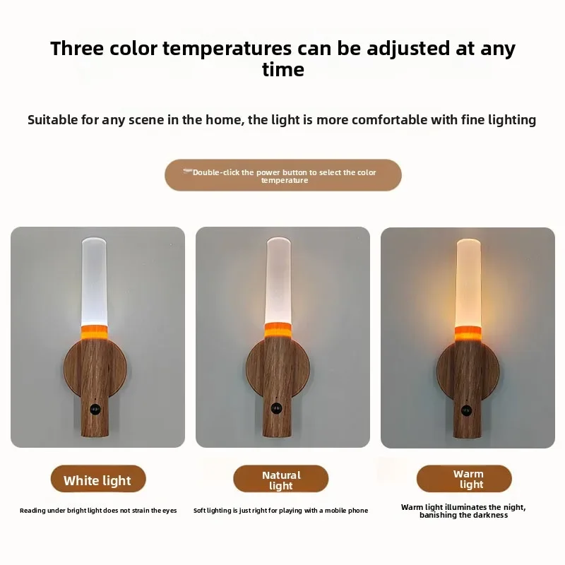 Smart Motion Sensor Night Light LED Rechargeable Magnetic Wall Lamp Bathroom Kitchen Toilet Wall Induction
