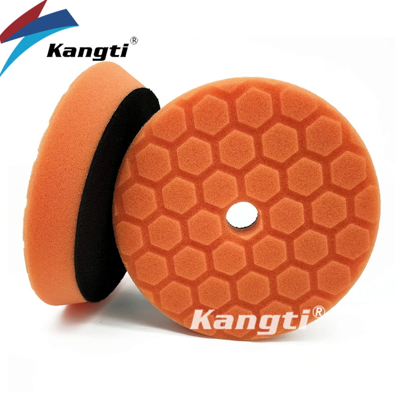 

Kangti 5"(125mm)/6"(150mm) Beveled Hex-Logic Car Sponge Polishing Buffing Foam Pad For DA/RO/GA Buffer Polisher