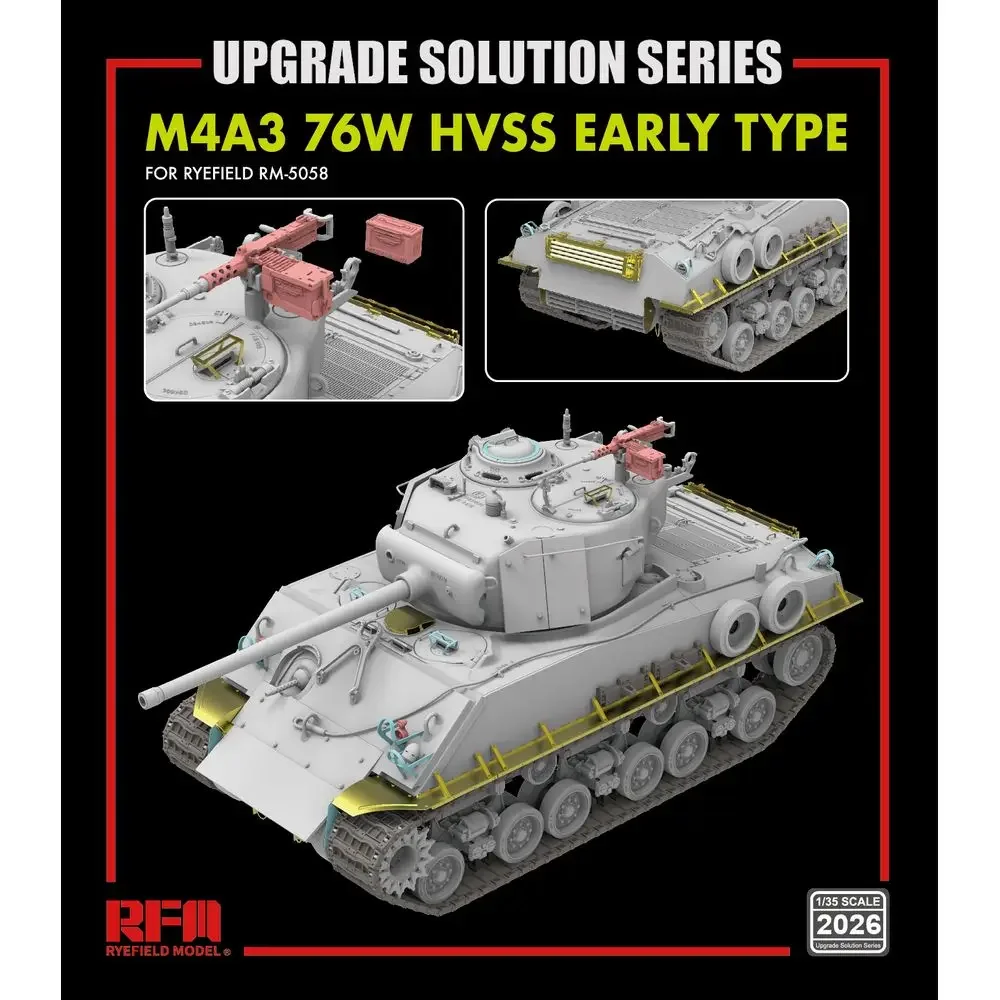 

МОДЕЛЬ RYEFIELD RFM RM-2026 1/35 Комплект обновления для M4A3 76 Вт HVSS раннего типа — набор деталей обновления