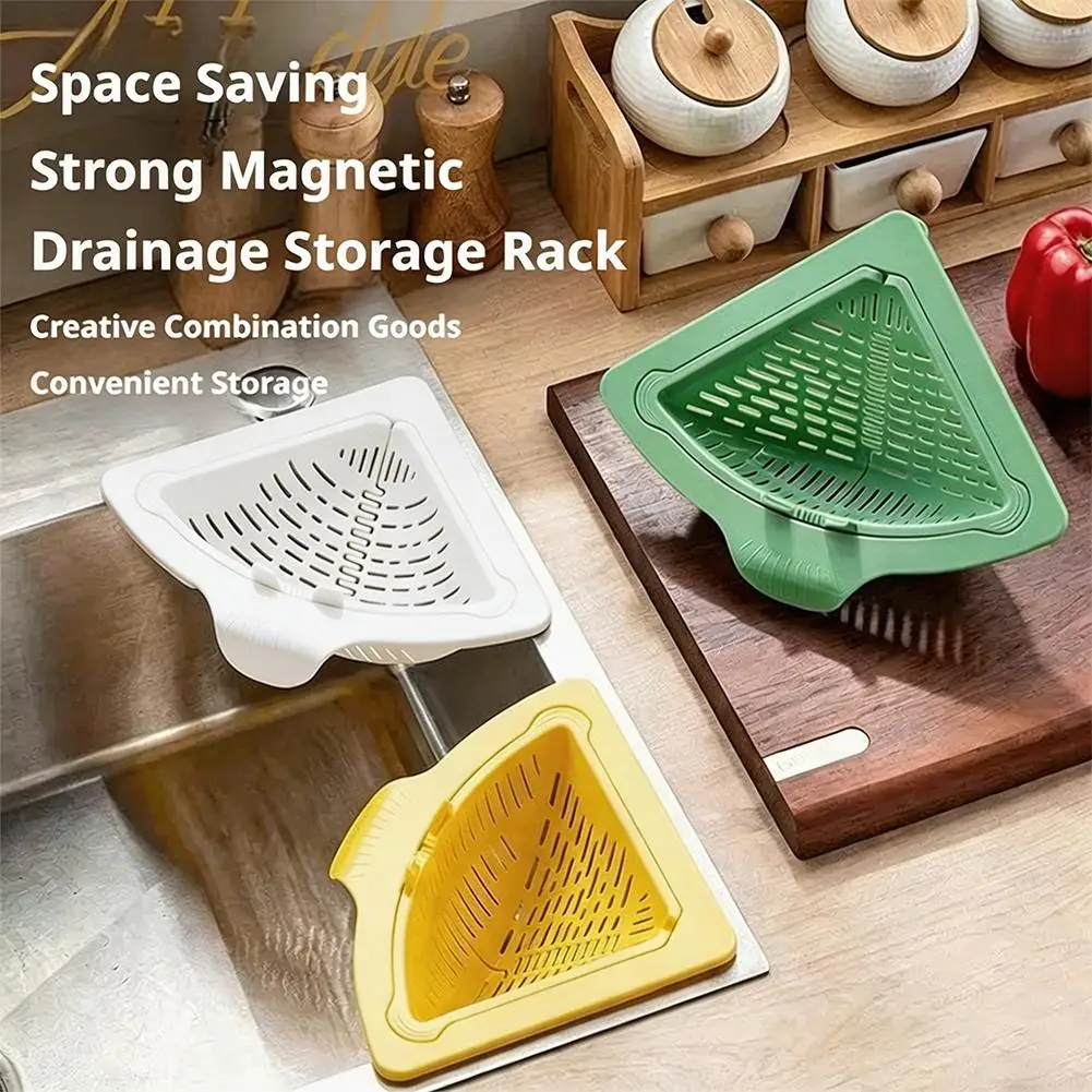 Multifunctional Sink Strainer Basket Kitchen Waste Filter Corner Drainer Rack Food Catcher Stopper Anti Clogging Kitchen Gadget