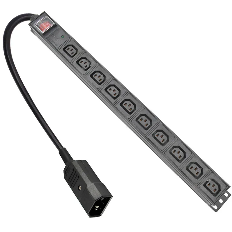 

Network Rack PDU aluminium alloy Power Strip 10 Ways C13 output socket With SPD 2m extension cable