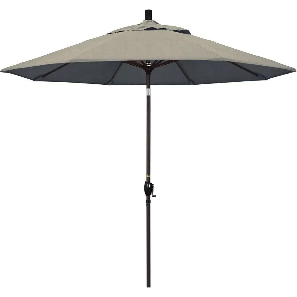 

9-Foot Manual Tilt Patio Umbrella, Bronze, Spectrum Colors, Crank Lift, Push Button Tilt