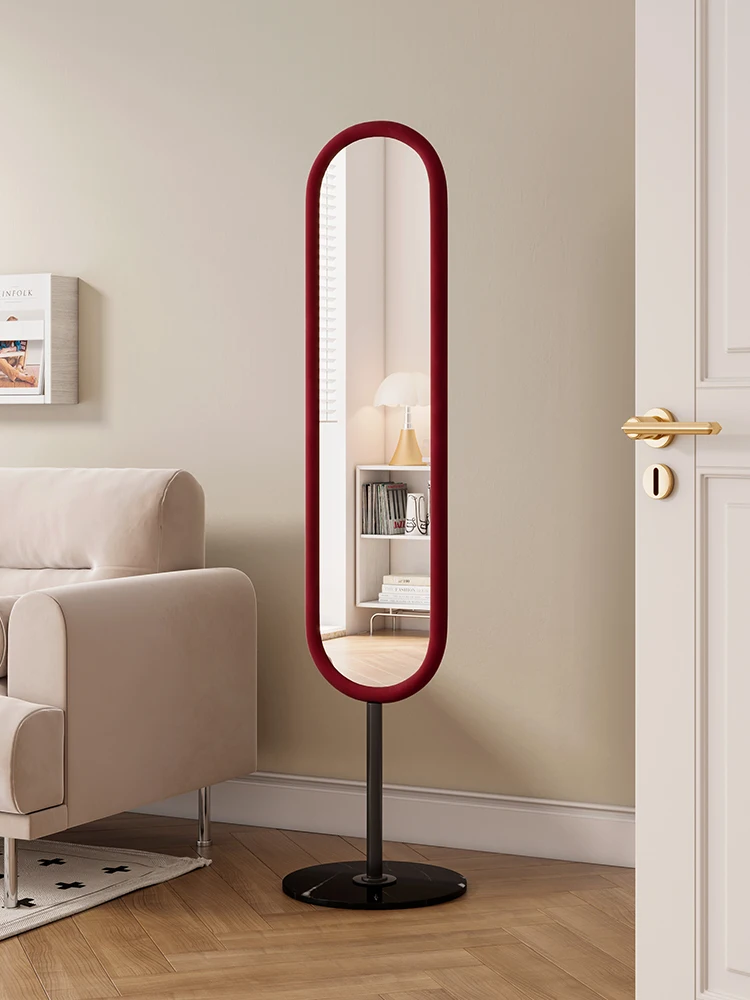 Nordic ins wind floor mirror home bedroom cloakroom porch corner full-length mirror creative designer full-body mirror