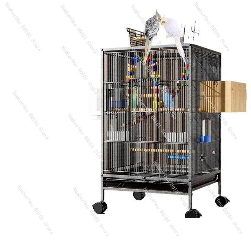 Luxury Large Bird Cage Parrot Aviary Home Breeding Cage Decorative Bird Villa Cage for Budgie Cockatiel Birds
