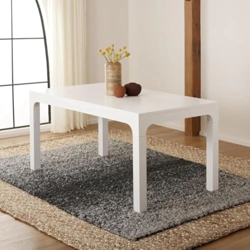 

Deposit Price Home Collection Gael Farmhouse White Dining Table, Ideal For Kitchen, Dining Room