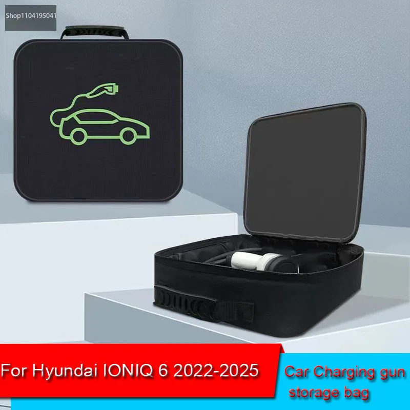 

For Hyundai IONIQ 6 2022 2023 2024 2025 Waterproof Retardant Trunk Storage Box EV Car Portable Charging Cable Storage Carry Bag