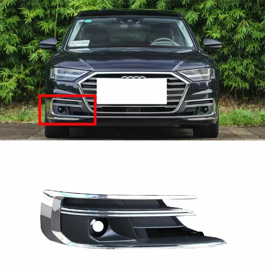 

Auto Front Bumper Fog Light Lamp Grill Grille with ACC Hole or not for Audi A8 D5 2018 2019 2020 2021 2022 4N0807679A 4N0807680A