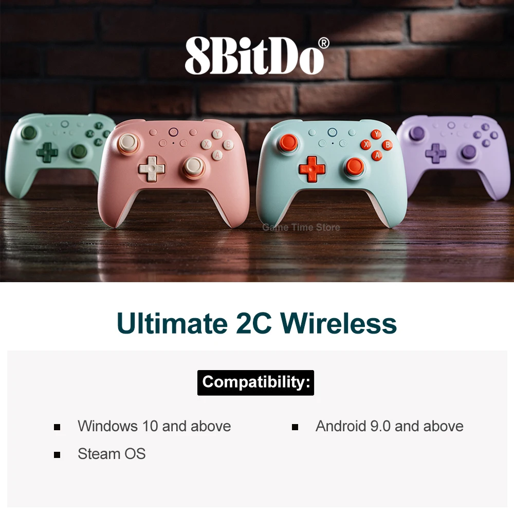 8bitdoUltimate 2C Wireless PC Android Controller Gamepad Gaming PC Gamer SteamOS Hall Effect Joystick Trigger 1000HzPolling Rate