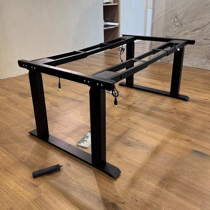 

Электрический подъемный стол с четырьмя моторами, опорный кронштейн для столешницы, большой компьютерный стол, рабочий стол, рабочая поверхность из массива дерева, обеденный стол