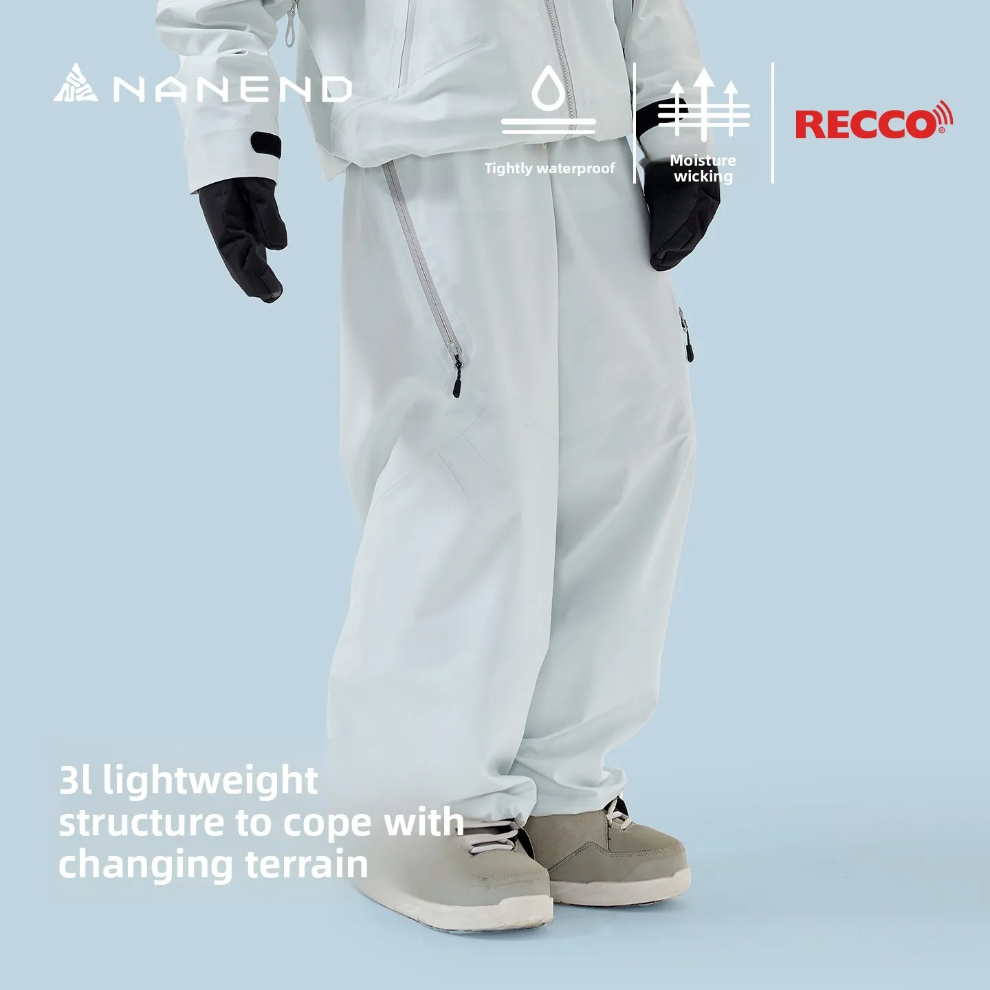 

NANEND Ski Pants Women's Men's Waterproof Windproof Warm Outdoor Pants Free Version