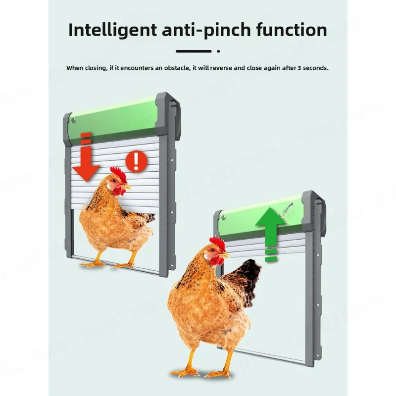 Solar Remote Control Automatic Light-sensitive Chicken Coop Door Automatic Rolling Shutter Door Pet Household Chicken Coop Door
