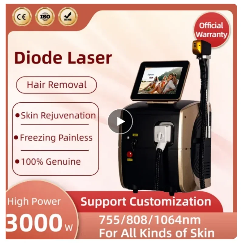 

The latest 808 diode hair remover 3000W professional three-wavelength 755nm 808nm 1064nm painless hair removal efficient
