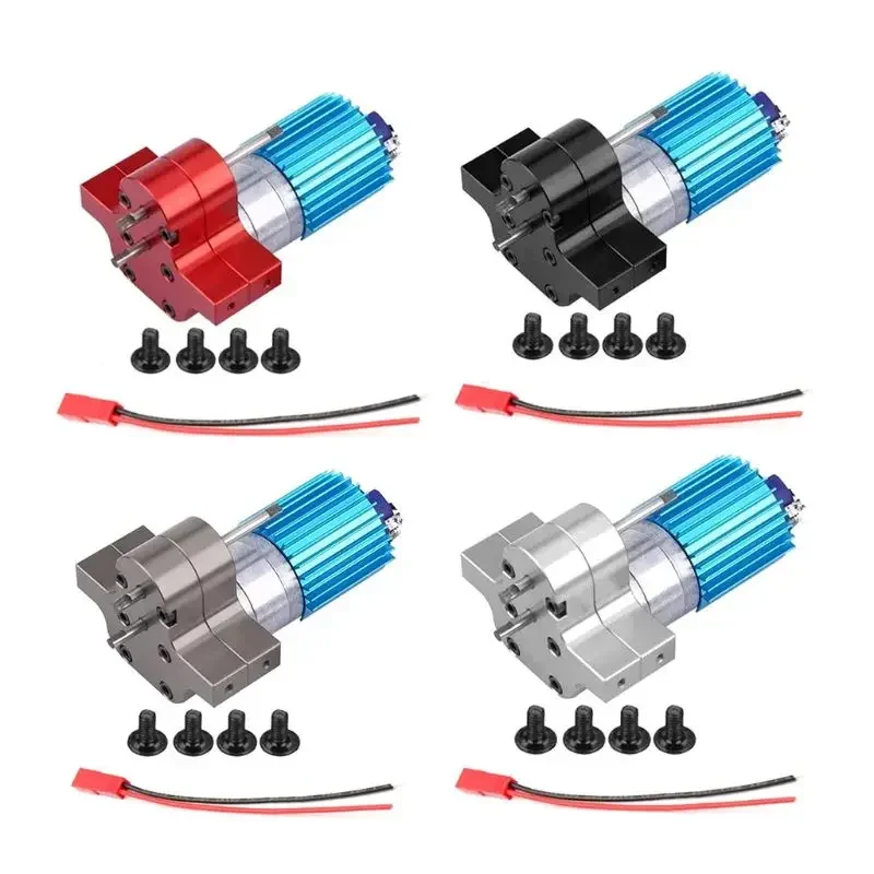 

Speed Change Gear Box Metal Gearbox with 370 Brush Motor Anodizing Treatment for Heatsink and Mount Base for WPL 1633 RC Car