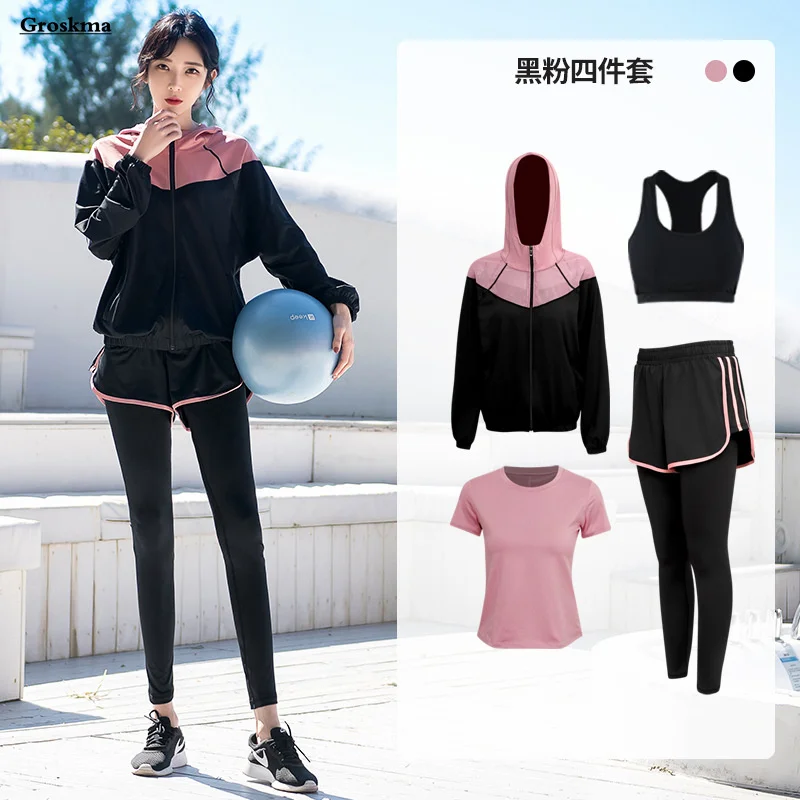 

Women Gym Fitness Yoga Tracksuits Mesh Patchwork Coats+Bra+Shirt+Pants Fitness Gym Clothing Workout Sportswear Breathable Suit