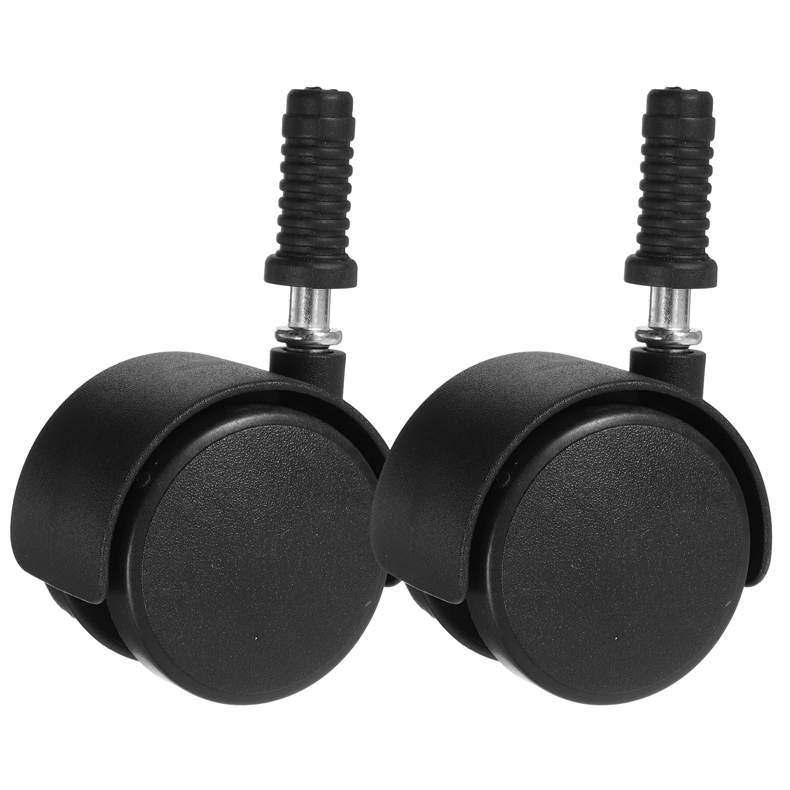 

2 Pcs 2 Inch Black Office Chair Casters Furniture Wheels M7 Rod Brake Desk Replacement Gaming Home Accessories ABS Iron
