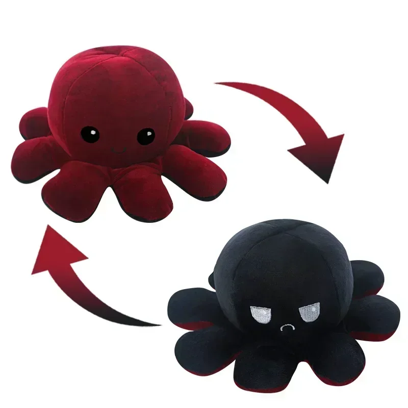 10Pcs Flip Octopus Doll Plush Toy Double Side Flip Doll Toy For Kids Gifts Cute Cartoon Animals Plush Toy Doll Home Decora