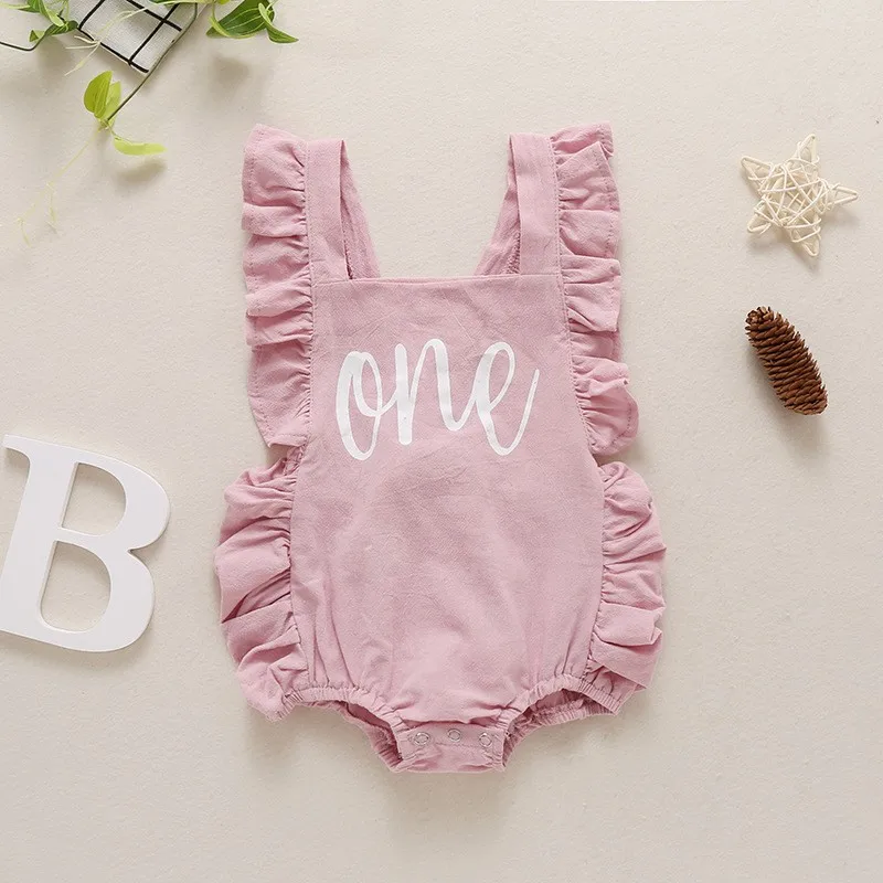 Summer Infant Girl Onesie Straps Sweet Cute Print Baby Romper Comfortable Soft Clothing for Little Girls