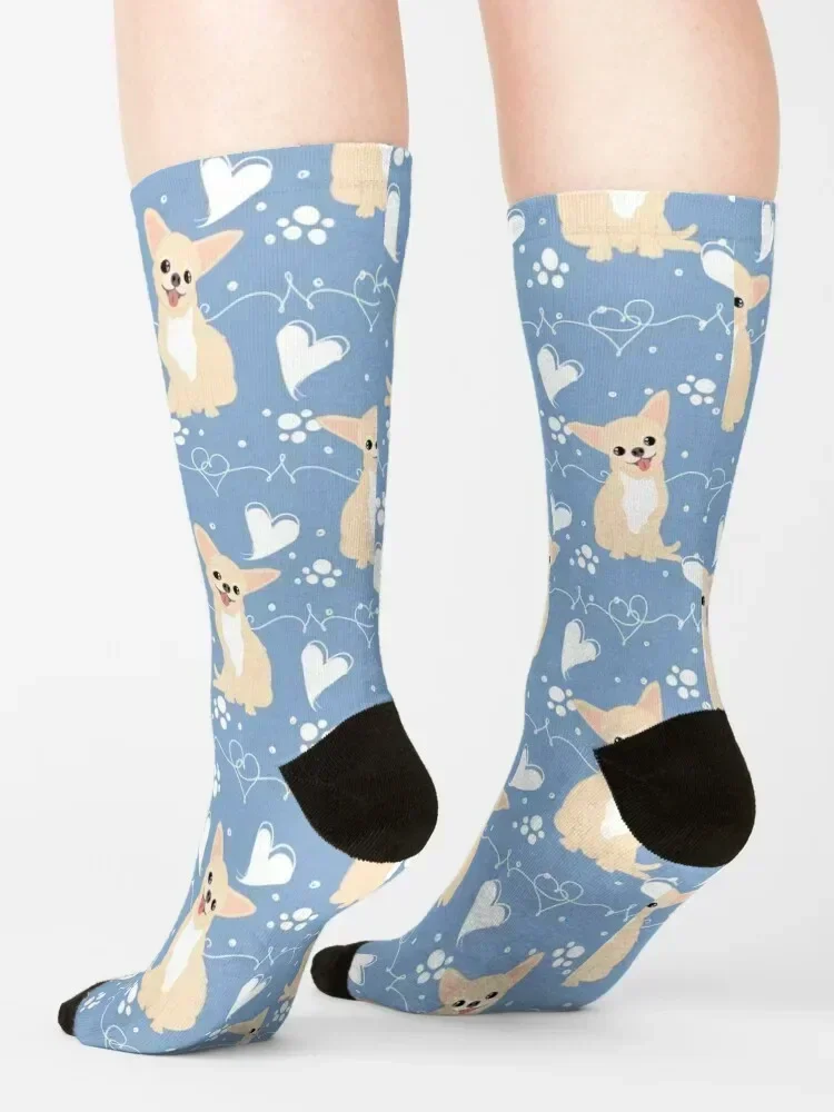 LOVE Fawn Cream White Chihuahua 5 Socks Sports christmas gift moving stockings football Luxury Woman Socks Men's