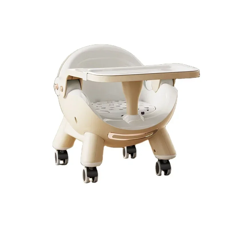 Modren Portable Baby Dinning Chairs Baby High Chair on Wheels Home Dining Table Eating Stool Convenient Sitting and Sliding