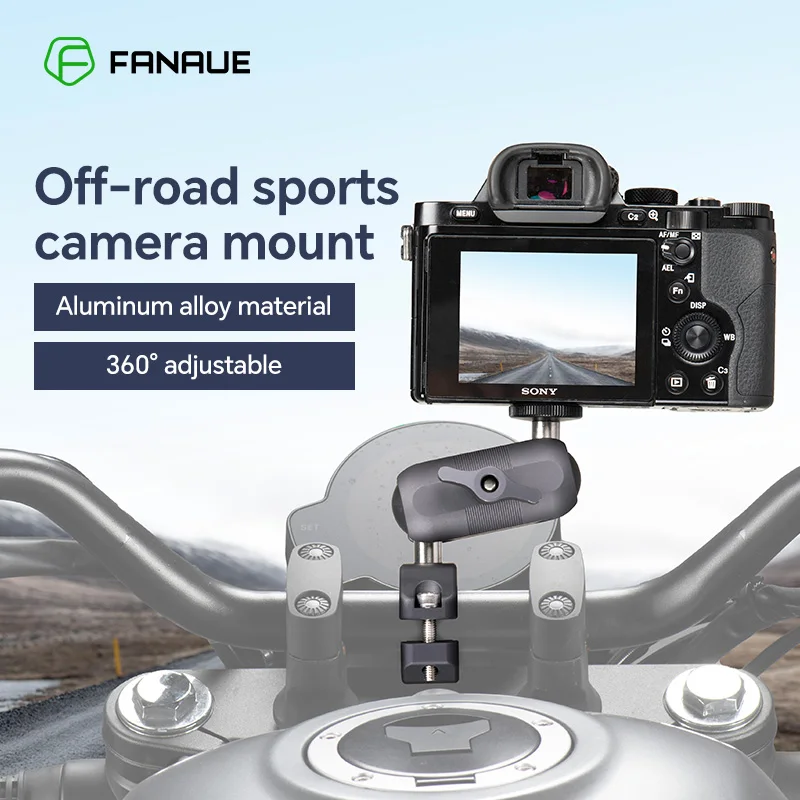 

FANAUE мотоциклетный велосипедный кронштейн для спортивной камеры из алюминиевого сплава для Insta 360, совместимый с резьбой 1/4