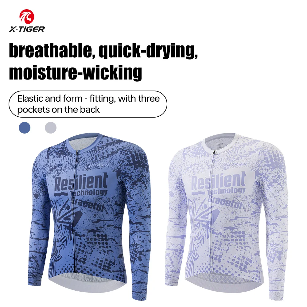 

X-TIGER велосипедный трикотаж для велоспорта, одежда для велоспорта, дышащая эластичная молния с длинными рукавами, MTB, спортивная повседневная одежда