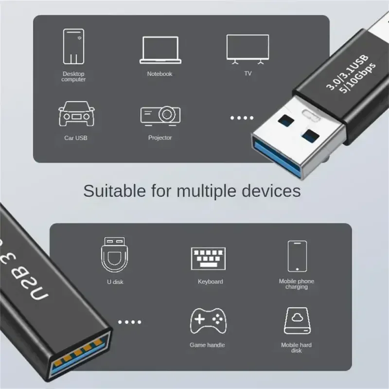 5Gbps USB 3,0 tipo A conector macho a hembra adaptador de enchufe USB3.0 A conector adaptador acoplador macho/hembra dual