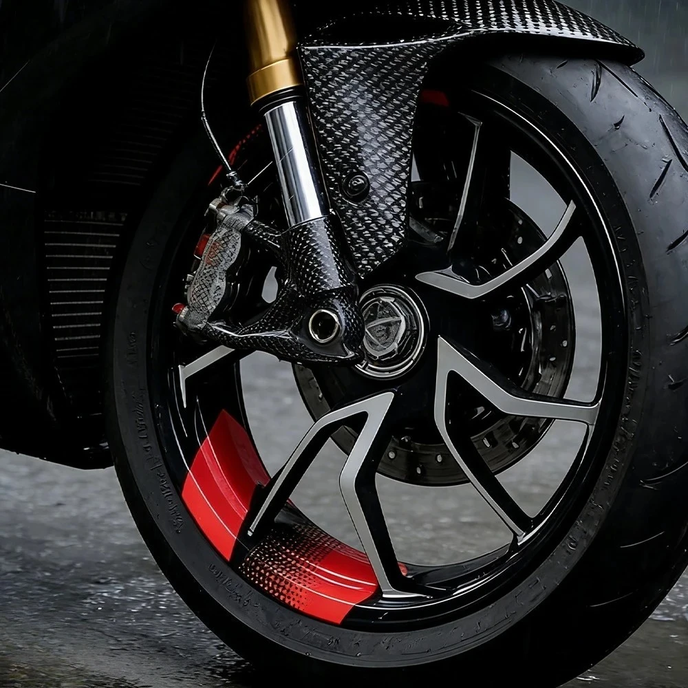 2Pcs/Set Sport Arrow Wheel Rim Stickers Waterproof Vinyl Decals for 17-19 Inch Motorcycle Wheels Easy Install