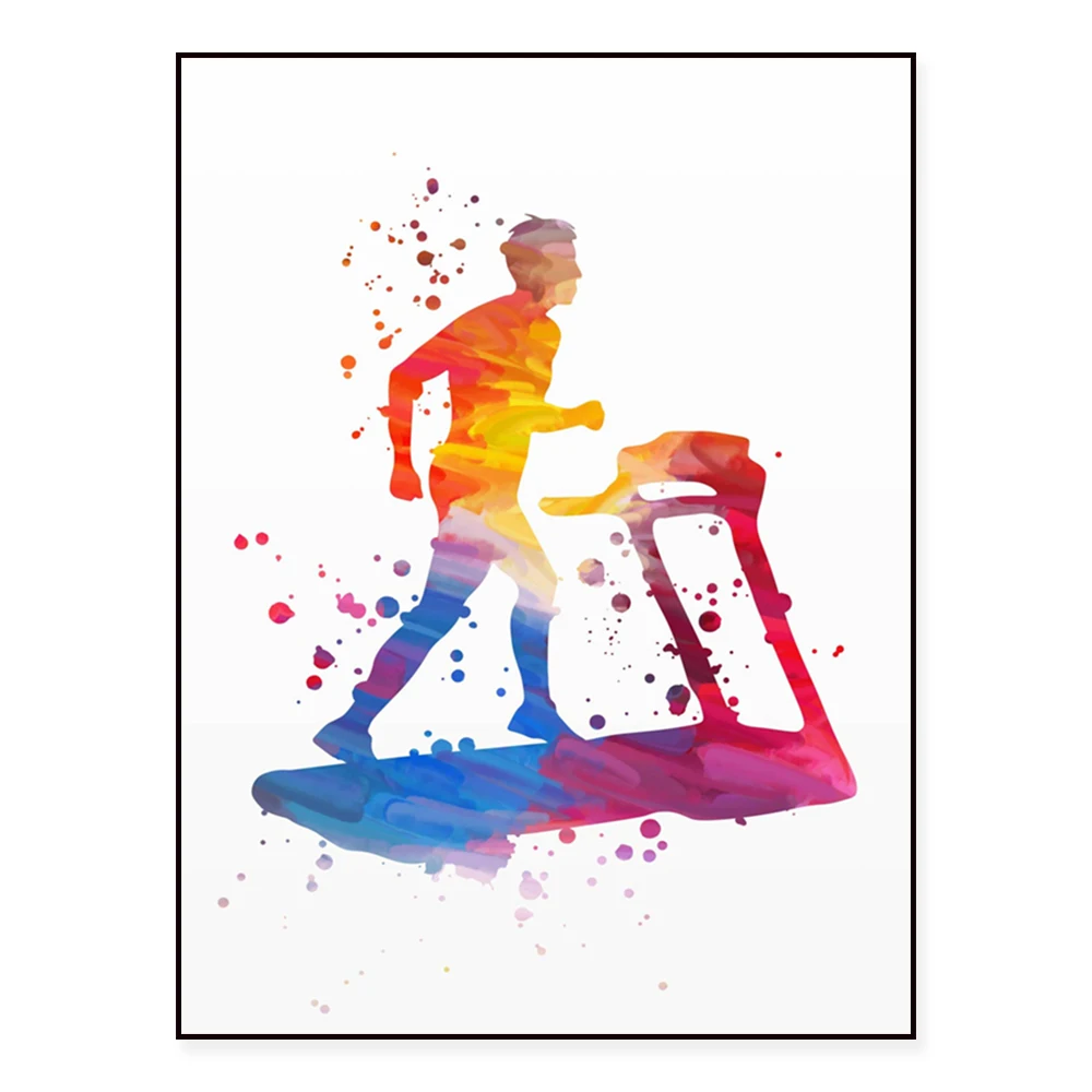 Treadmill woman exercise print, Fitness gifts for women, Home gym decor for women, Workout room decor, Sport printable