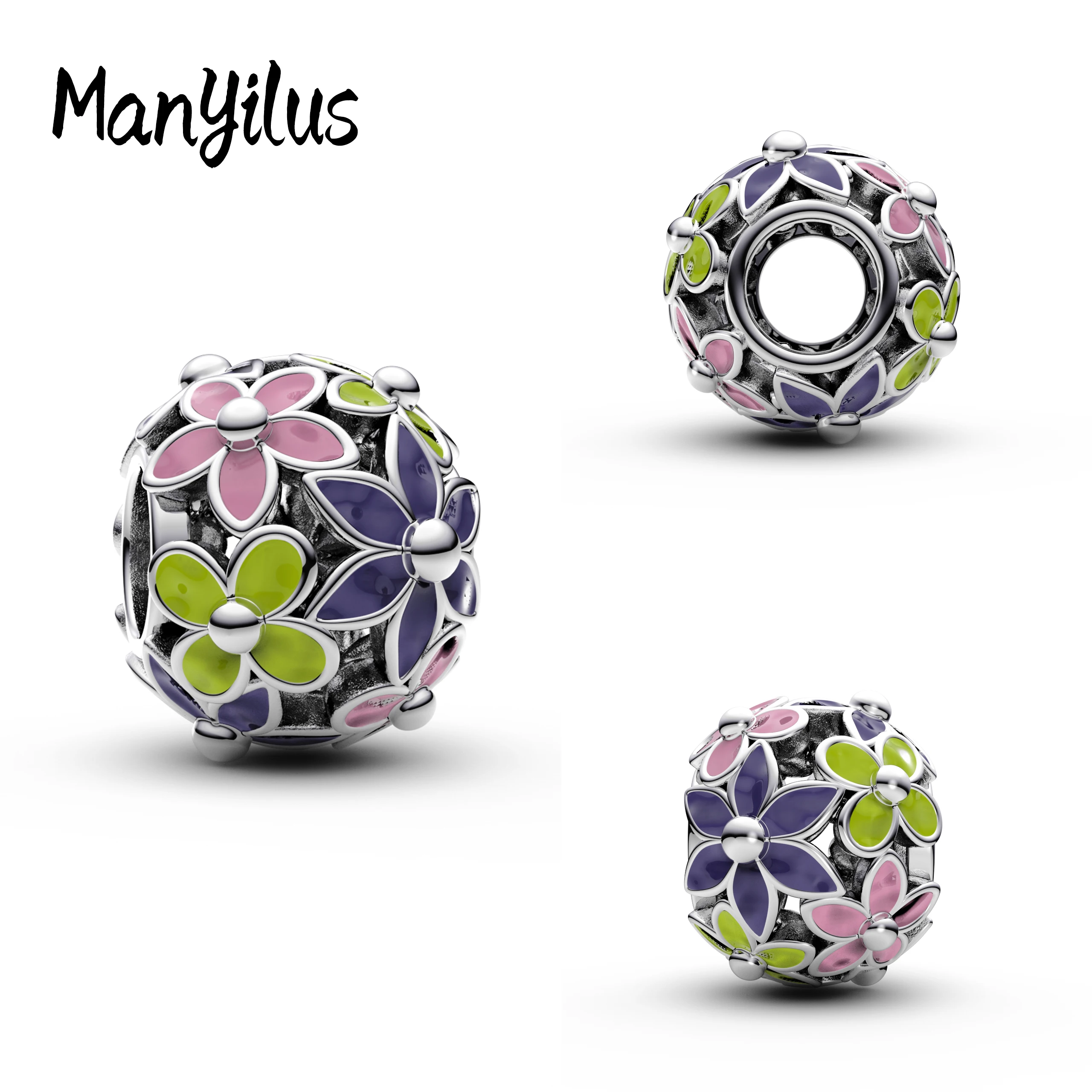 

Manyilus 2025 Hot Sale Flourishing Flowers Charms S925 Sterling Silver Bracelet Beads For Original Bracelet Charm 925 Silver