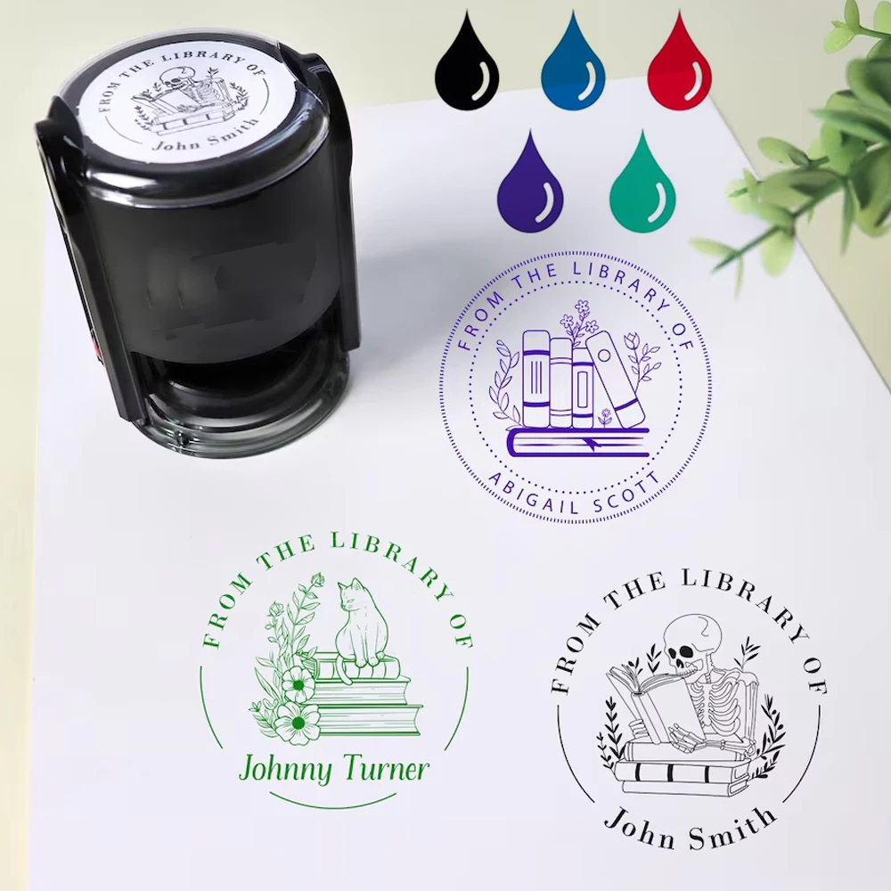 Personalized Custom LOGO Stamps Custom Self Inking Business Image/Text Self Ink Stamper for Business Office Address Rubber Stamp