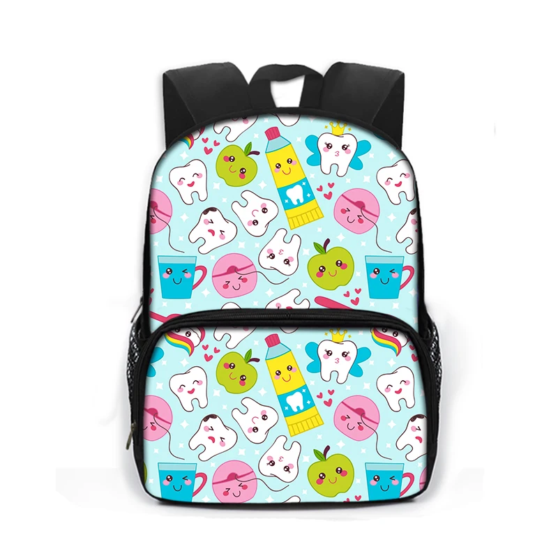 Cartoon Dentisit Tooth Fairy Backpack Kids Kawaii Dental Hygienist Kindergarten Children Boys Girls School Bags Kids Bookbag