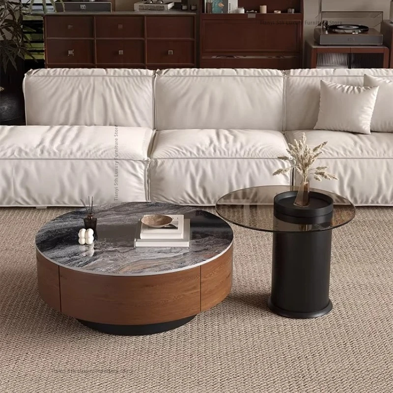 

Nordic Luxury Slab Coffee Table Italian Minimalist Storage Coffee Table Living Room High-end Home Furniture mesas de centro FYCT