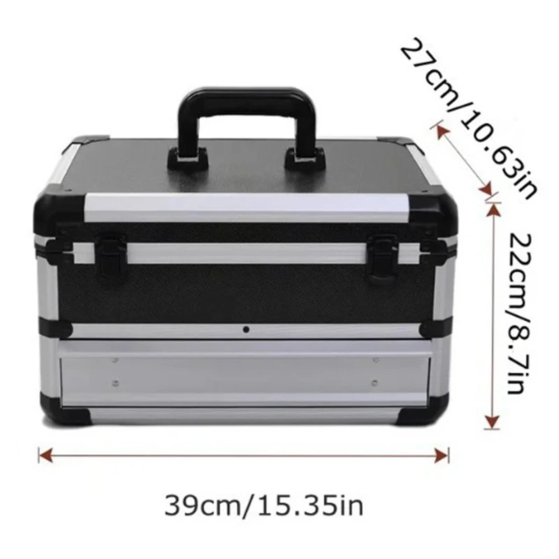 Aluminum Case Tool Box With Drawers Portable Multi Tool Storage Case For tools Electric Suitcase Equipment Tools Organizer Box