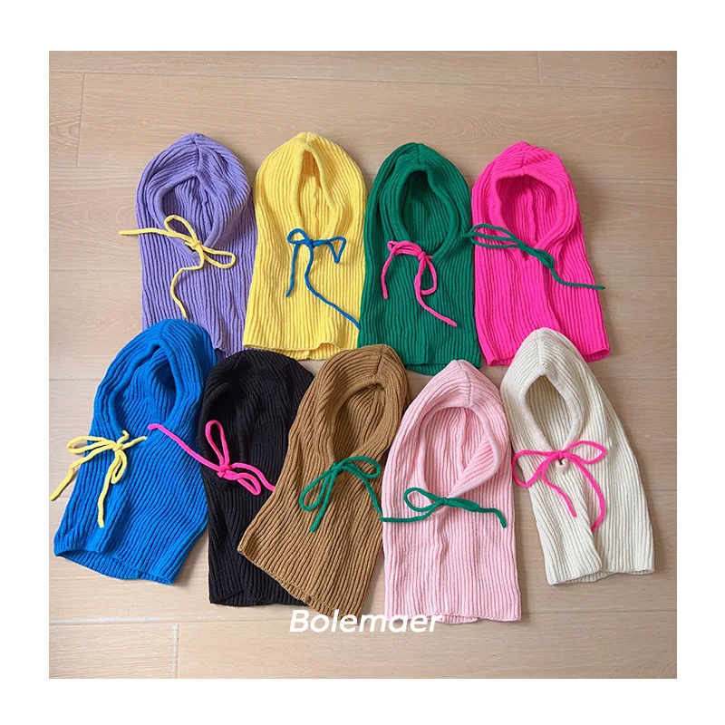

Kids Hat Scarf One Piece Hat Kids Ear Neck Protection Cap Autumn Winter Girls' Knitted Hat Boys' Head Cover Caps