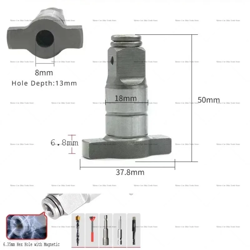 For Parkside A1 18mm Impact Electric Wrench Anvil Replacement Accessories Spindle Shaft Dual Use 1/2\' Square Socket To 1/4\' Hex