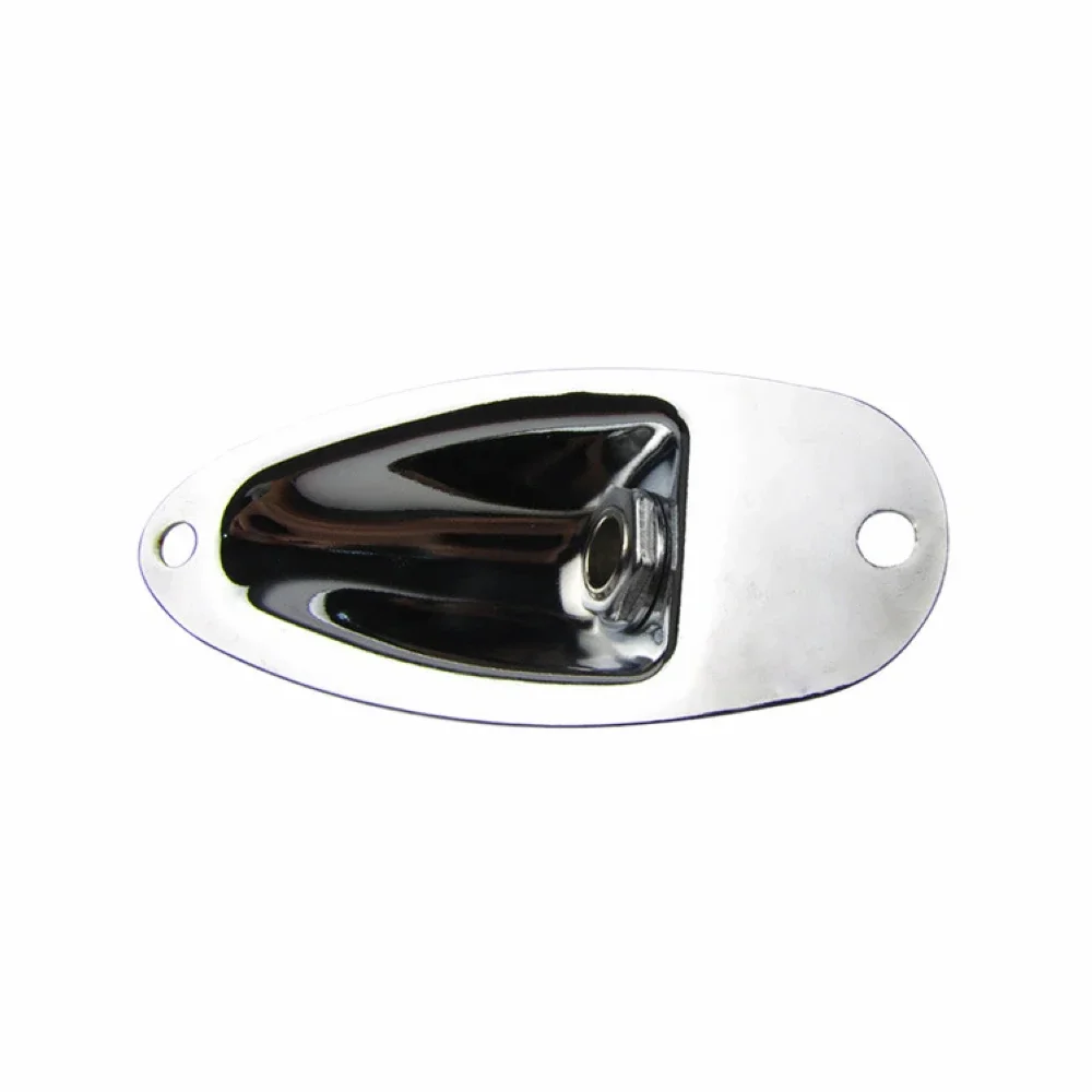 1 Piece Boat Style Guitar Pickup Output Mono Jack Plug Socket Plate for ST Style Electric Guitar Black Gold Chrome Silver