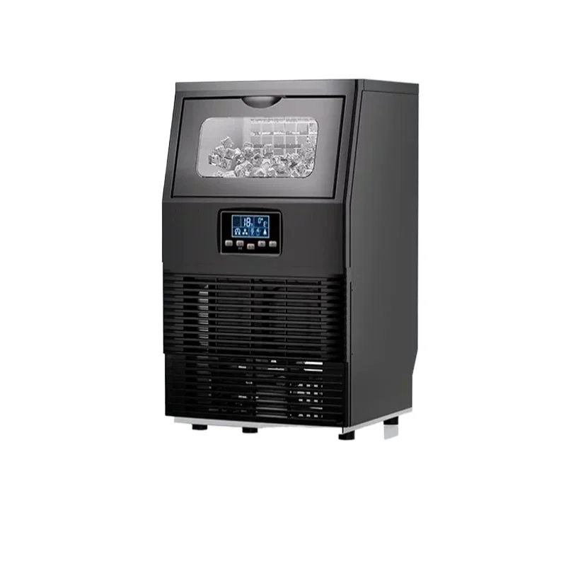 New 40kg/day Electric Ice Maker, 32 Ice Grids Large Capacity Milk Tea Shop Ice Making Mahine 4kg Storage