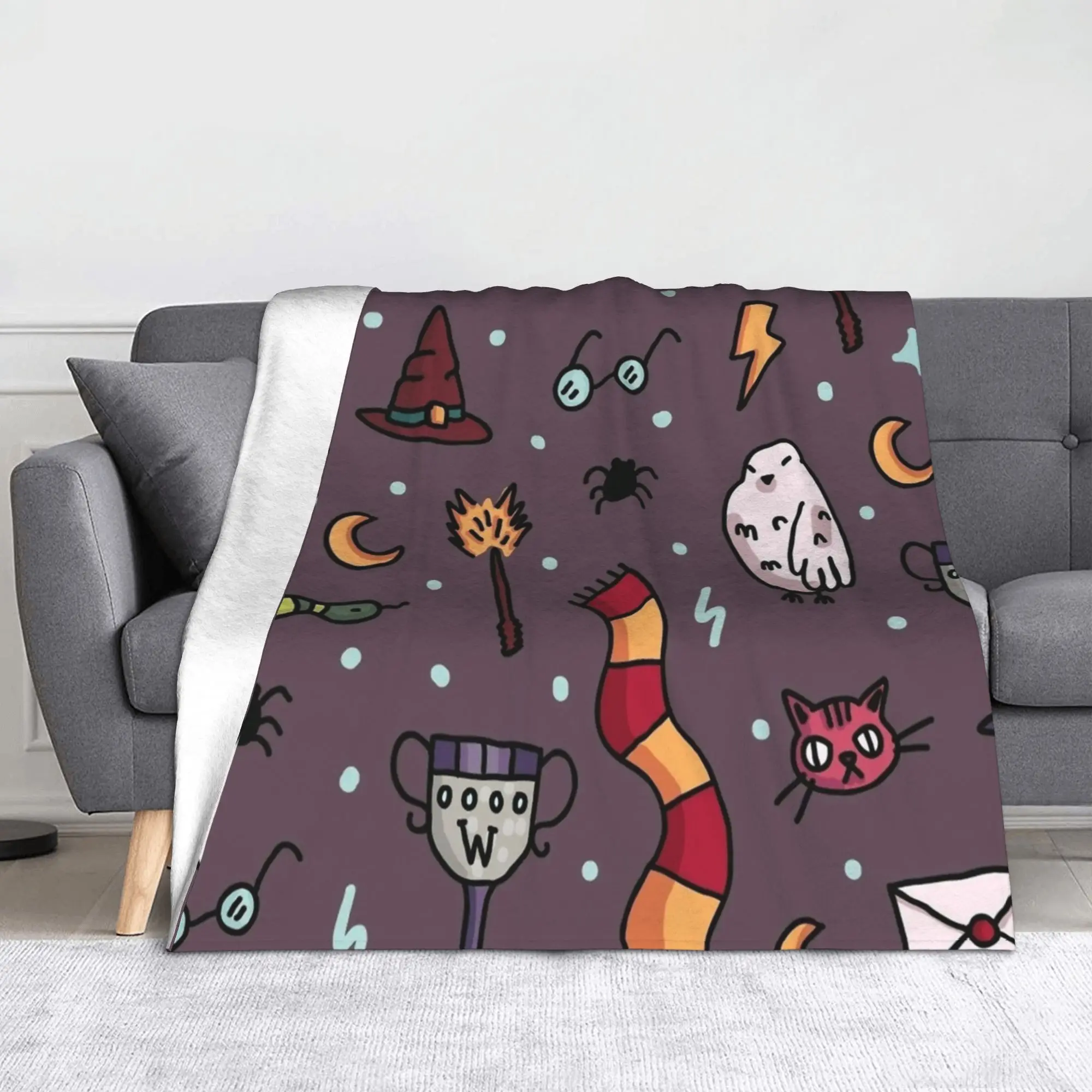 

Волшебные флисовые одеяла Гарри Поттера, одеяла для домашнего офиса, легкое плюшевое тонкое одеяло