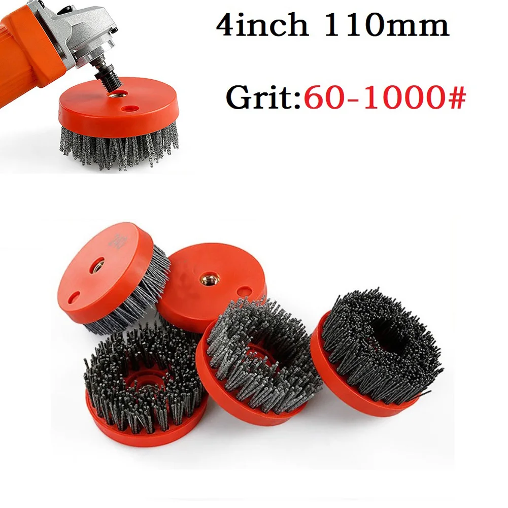 4Inch 110mm Circular Abrasive Nylon Brush Stone Polish Granite Marble Cleaning Workshop Equipment Power Tools Grinder Wheel