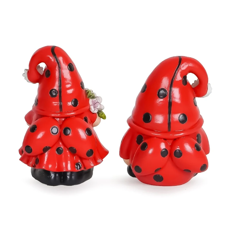 Ladybugs Gnome Kitchen Tiered Tray Decors Resins Swedish Tomtes Scandinavians Figurine Spring Decorations for Outdoor Dropship