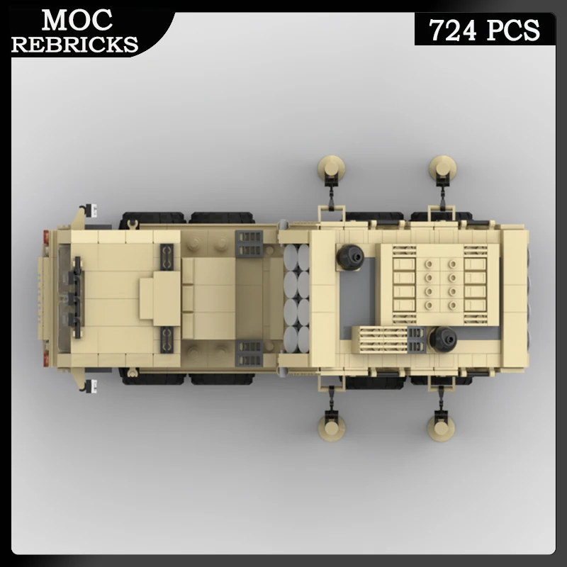 Camión de armas de la serie militar con lanzador de cohetes, portador de personal, vehículos de bloques de construcción MOC, modelo de ladrillo, juguete, regalos para niños